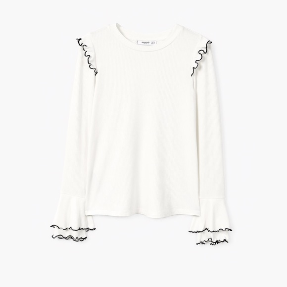 MANGO Ruffled T-Shirt - Picture 3 of 3